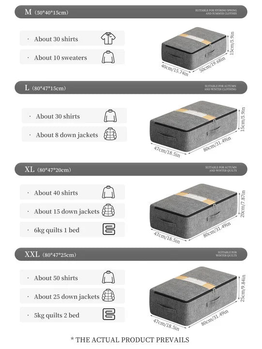 Large-Capacity Under-Bed Clothing Storage Bag
