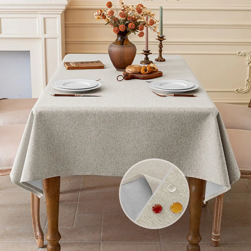 Cotton & Linen Waterproof Dustproof Tablecloth