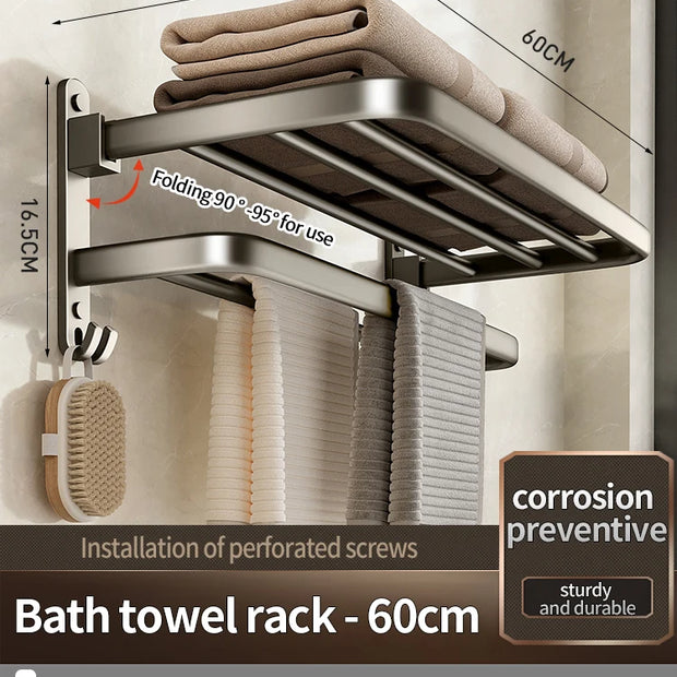 Wall mounted towel organizer