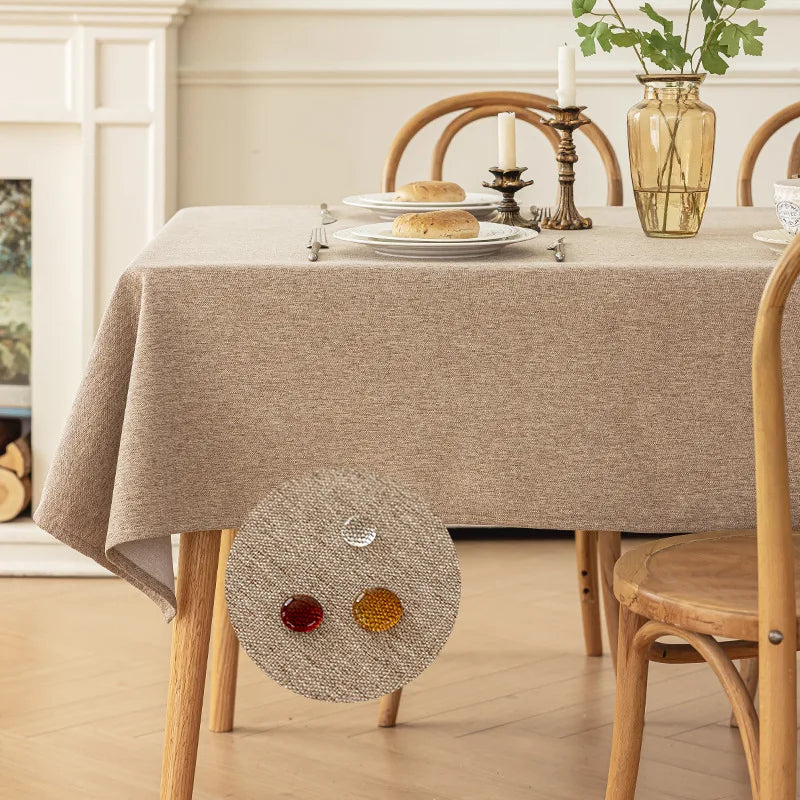 Cotton & Linen Waterproof Dustproof Tablecloth