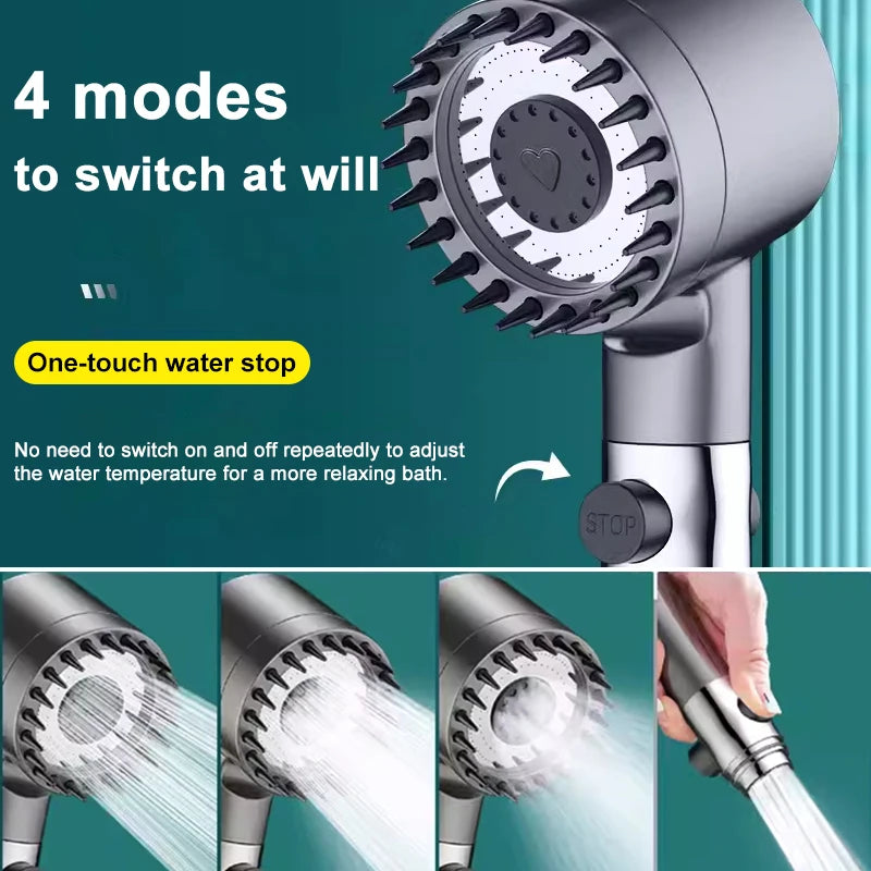 3-Mode High Pressure Shower Head