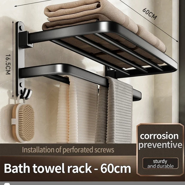 Wall mounted towel organizer