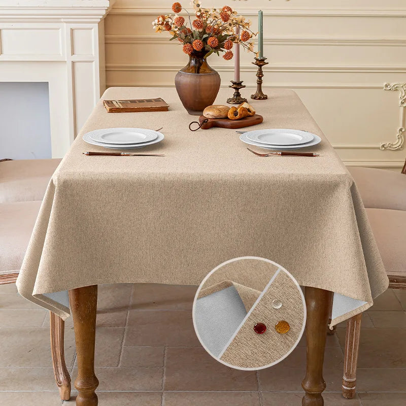 Cotton & Linen Waterproof Dustproof Tablecloth