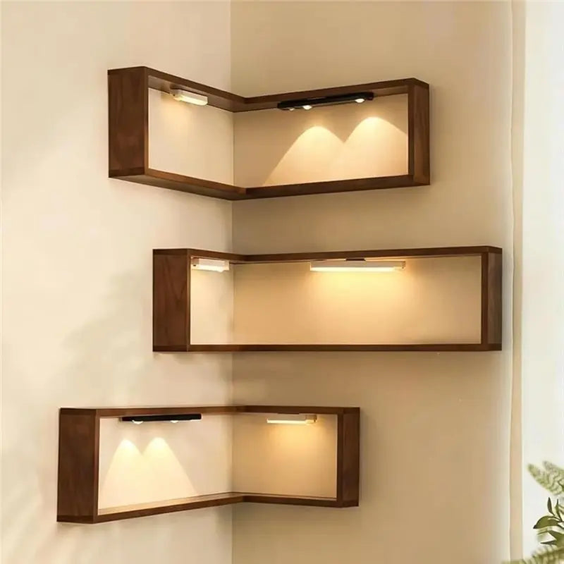Smart Corner Shelves That Light Up Your Space, Set Of 3