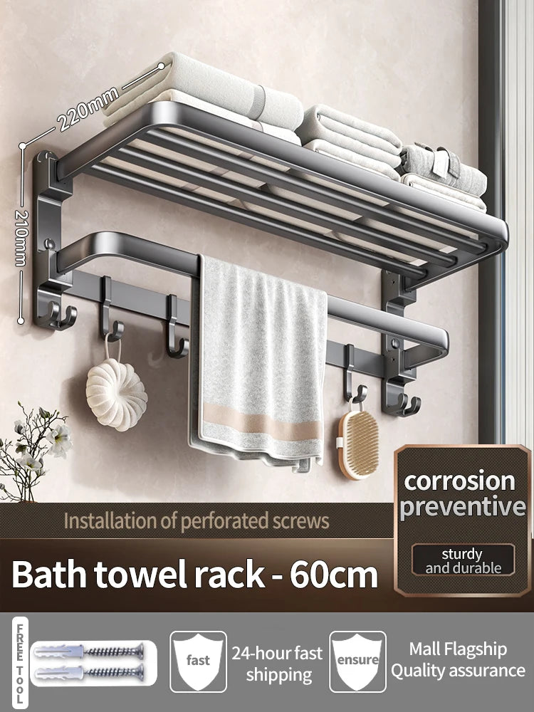 Wall mounted towel organizer