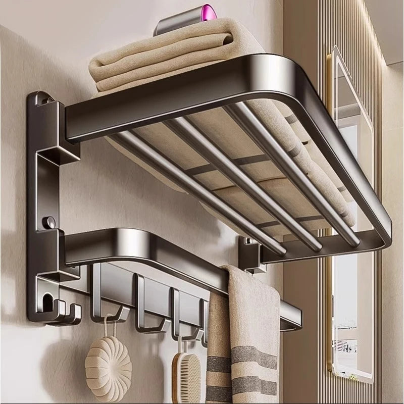 Wall mounted towel organizer