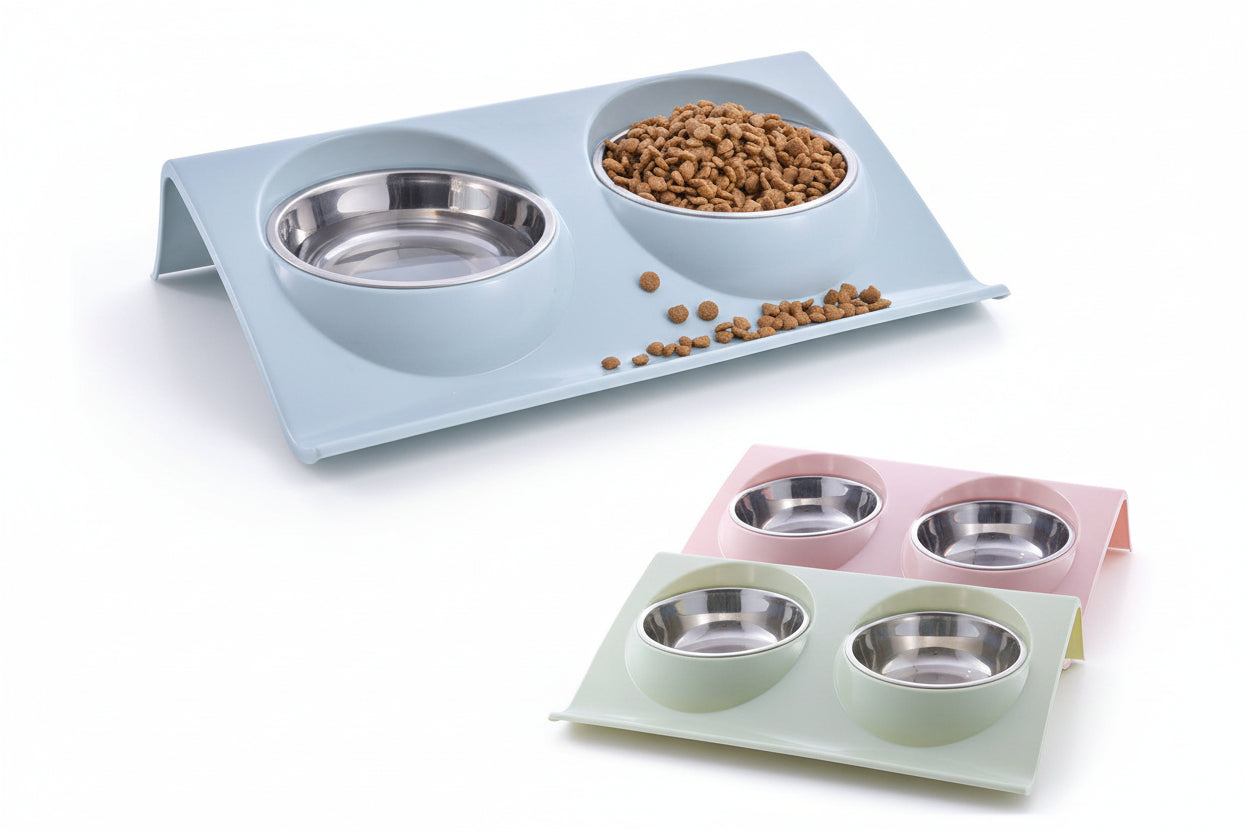 Dual Stainless Steel Pet Bowls